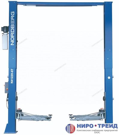Подъемник двухстоечный 6 т Long, верхняя синхронизация, 380 В, синий N4122H1E-6B_380
