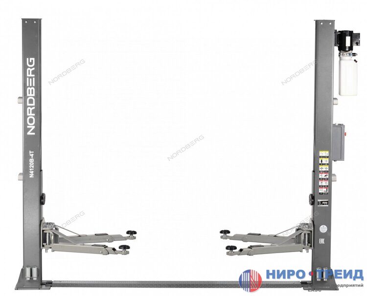 Подъемник двухстоечный 4 т, с электростопорами, 380 В, серый N4120BE-4G_380